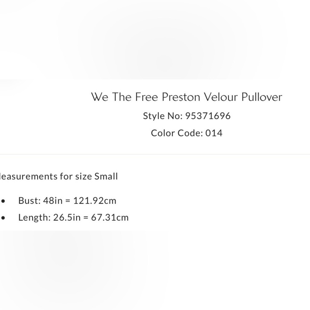 New Free People S We the Free Preston Velour Pullover in Latte Brown New Top - Picture 6 of 7